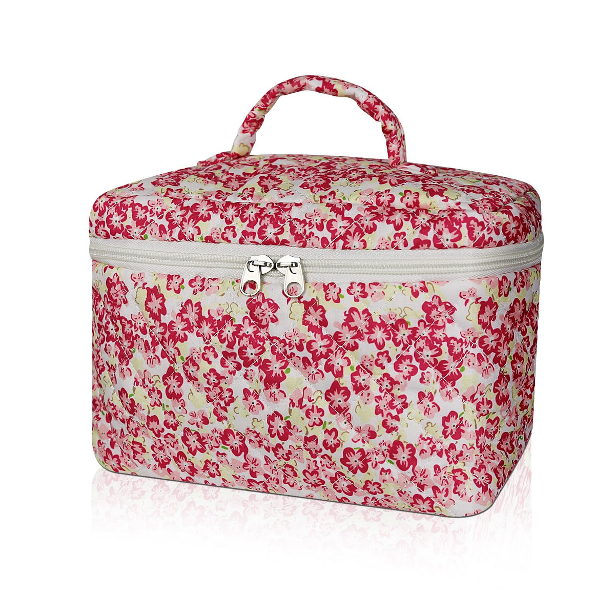 Gosect Large Makeup Bag, Cute Cosmetic Bag for Women Girls, Floral Coquette Aesthetic Toiletry Bag, Travel Make Up Organizer Bag (BDLH)
