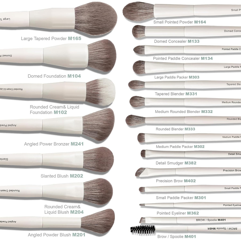 Makeup Brushes 20Pcs Pro Face & Eye Makeup Brush Set Labeled,White