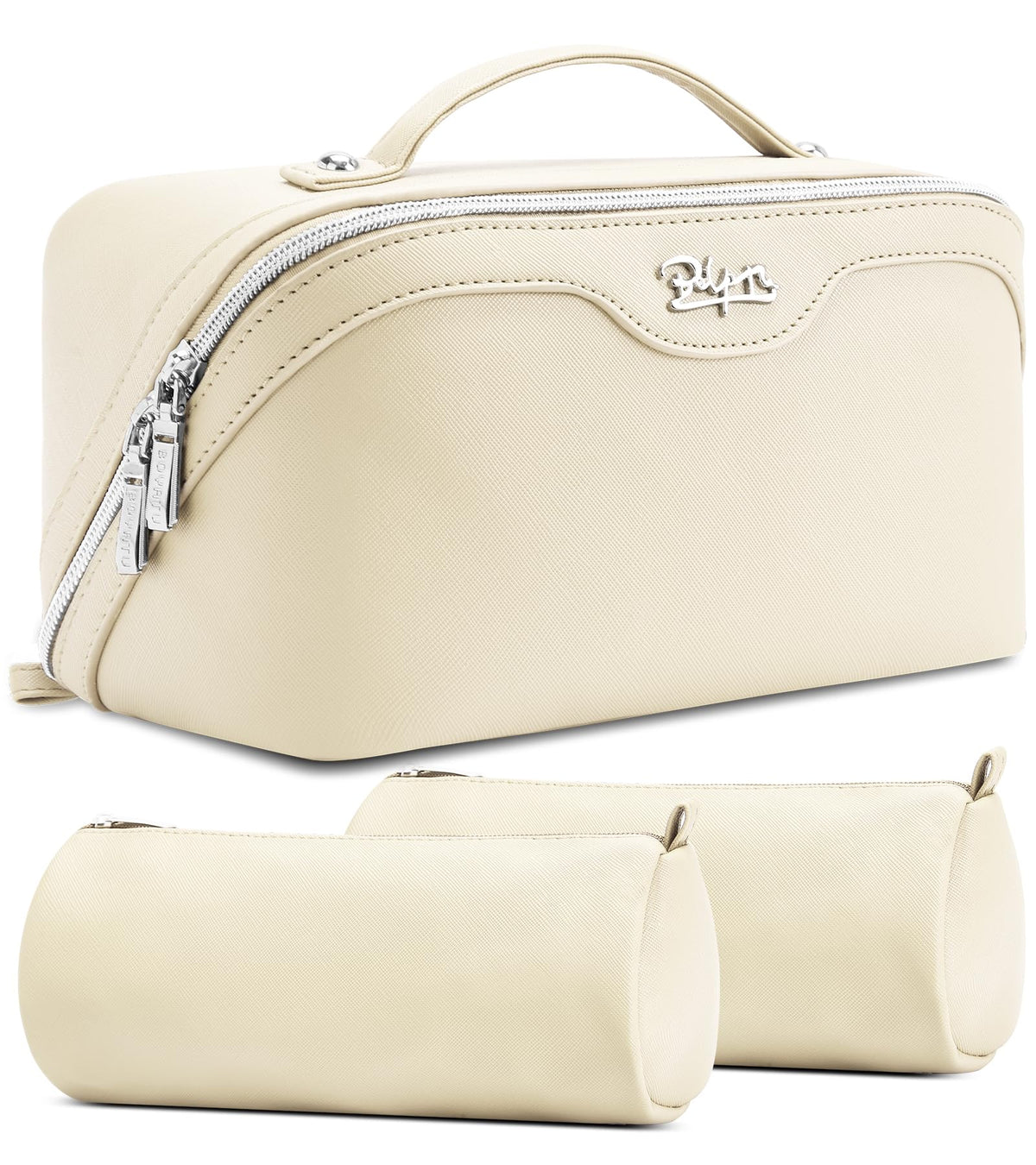 BOYATU Travel Makeup Bag Organizer: 3 Pcs Large Cosmetic Bags Set for Women