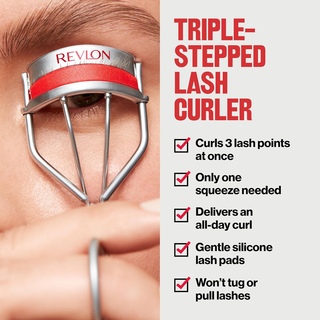 Revlon Triple-Stepped Eyelash Curler, Silver, 1 Count