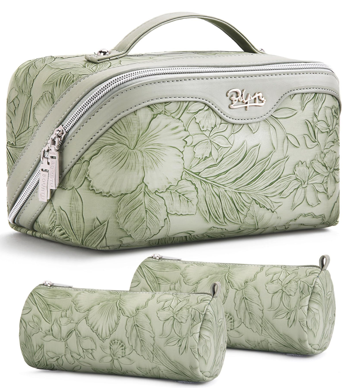 BOYATU Travel Makeup Bags Cosmetic Organizer Bag: Floral Make up Bag
