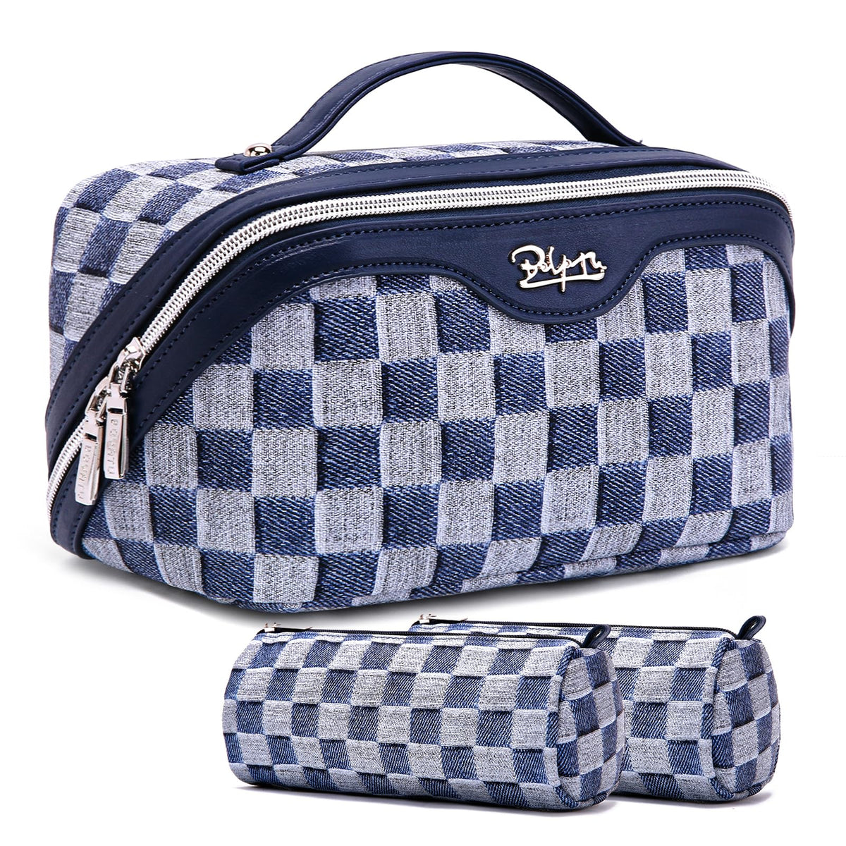 BOYATU Travel Makeup Bag Cosmetic Bags for Women: 3-Piece Make up Bag Set