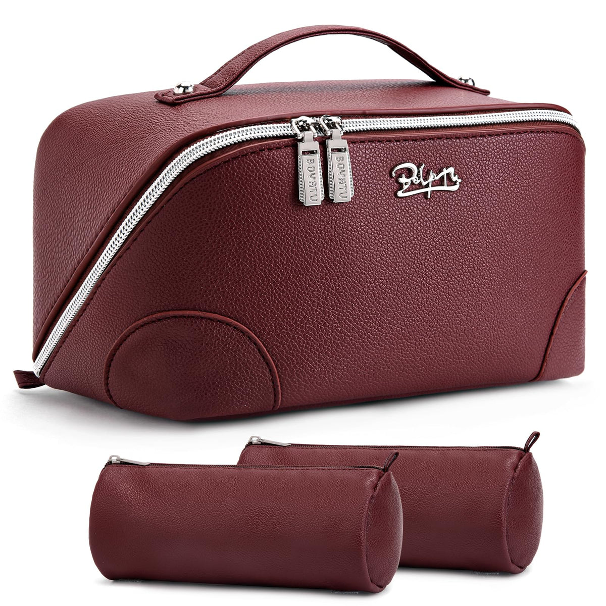 BOYATU Travel Makeup Bag Cosmetic Bags for Women: 3-Piece Make up Bag Set
