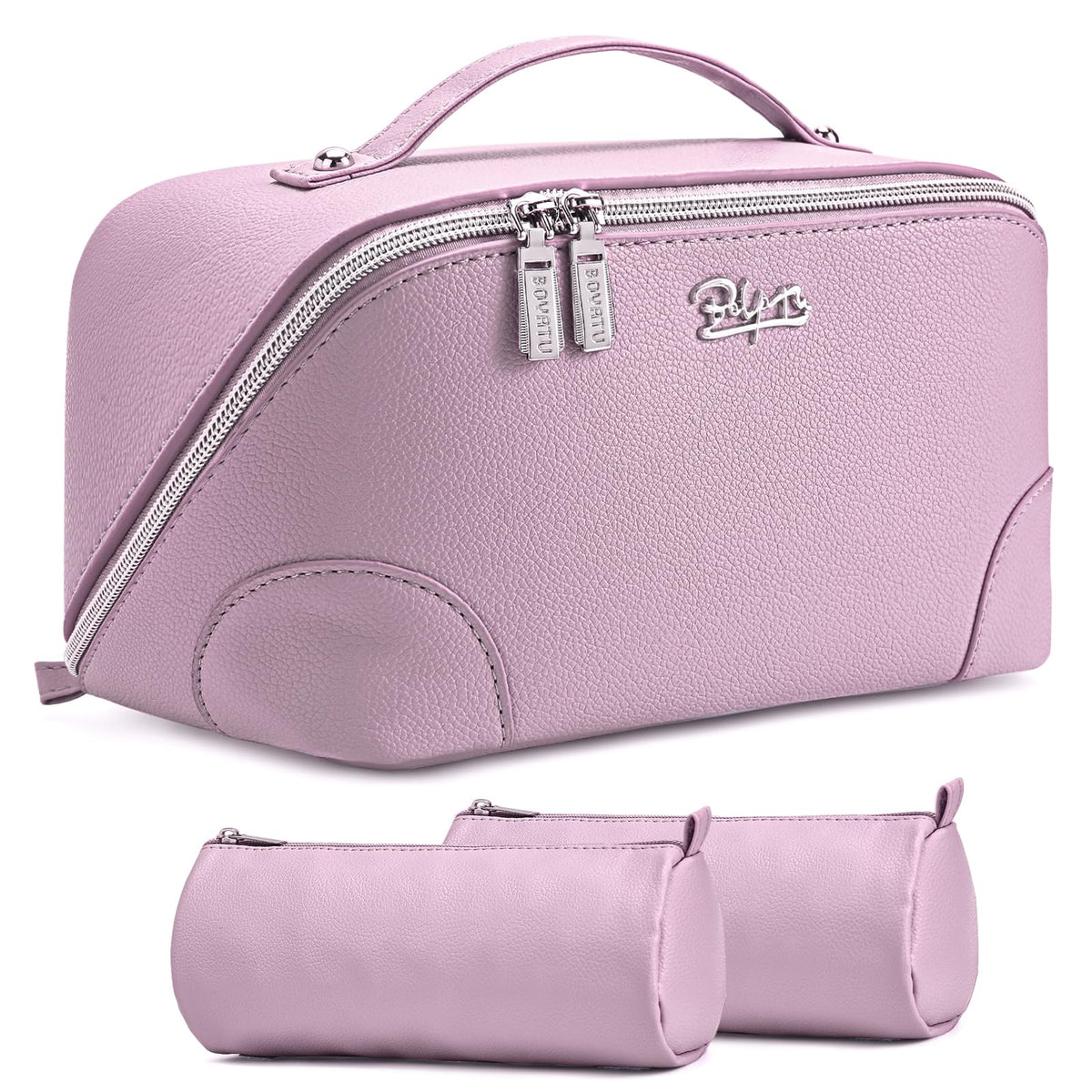 BOYATU Travel Makeup Bag Cosmetic Bags for Women: 3-Piece Make up Bag Set