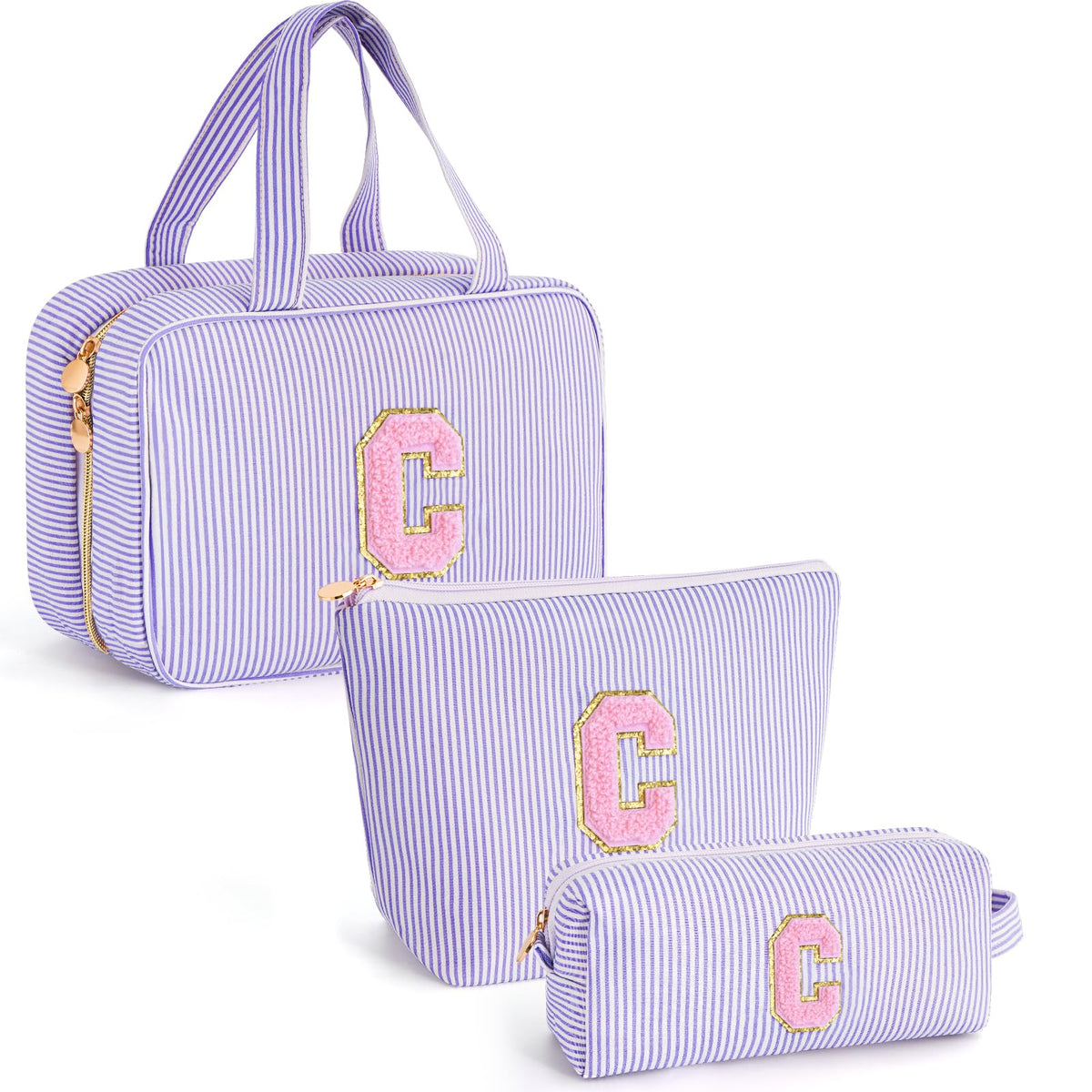 Gifts for Teen Girls Women - Personalized Toiletry Bag Initial Makeup Bag | Travel Cosmetic Bag | 8 9 10 11 12 13 14 15 16 Years Old Girl Gift Trendy Stuff - Blue A