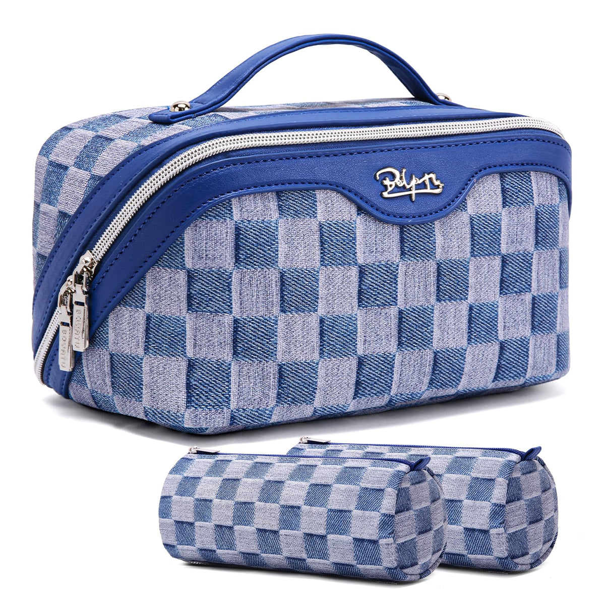 BOYATU Travel Makeup Bag Cosmetic Bags for Women: 3-Piece Make up Bag Set