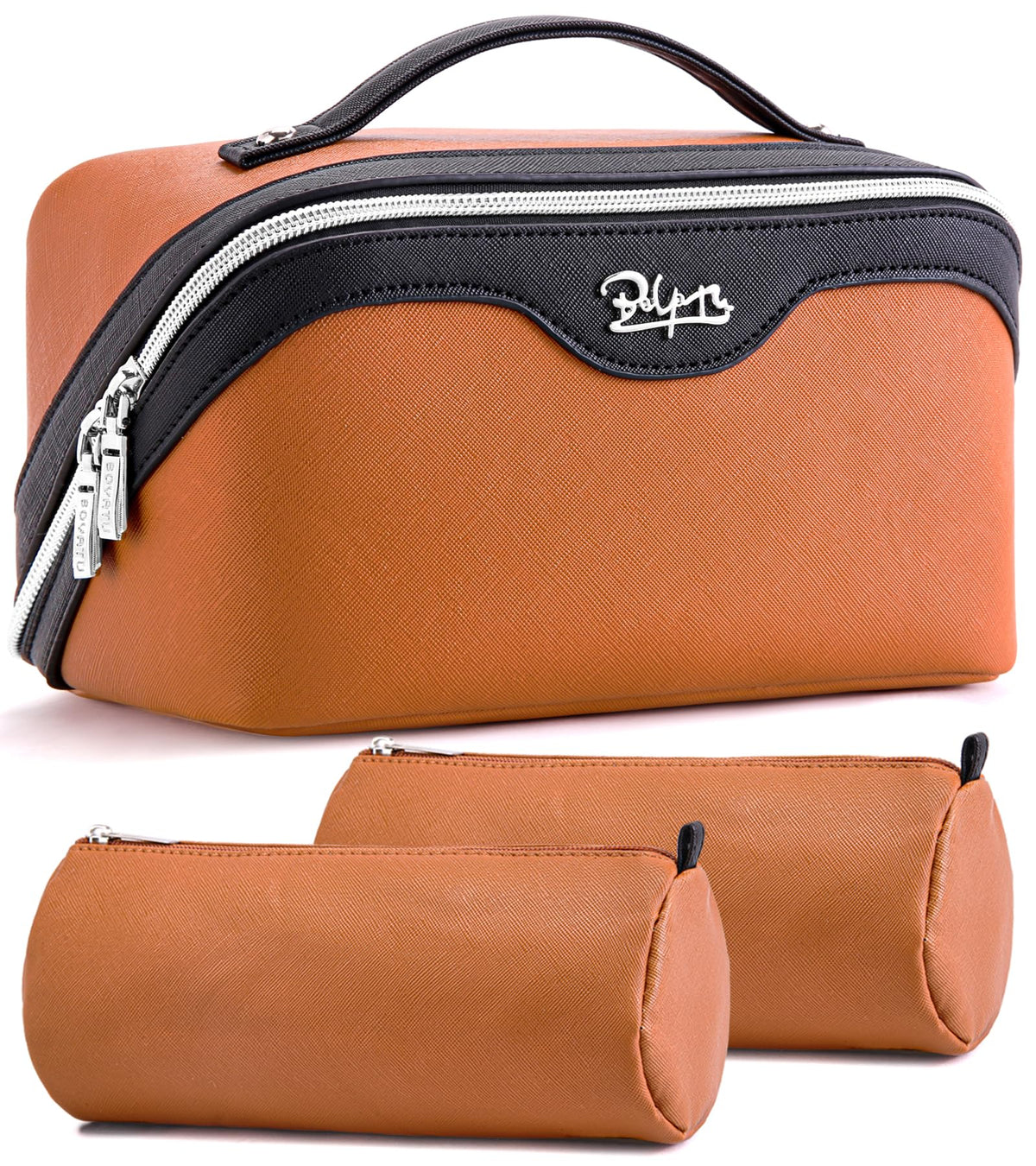 BOYATU Travel Makeup Bag Organizer: 3 Pcs Large Cosmetic Bags Set for Women