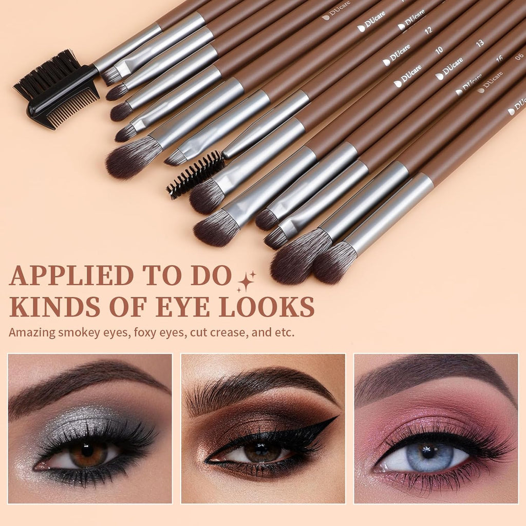 DUcare 22Pcs Makeup Brush Set PRO Makeup Brushes Professional with Foldable Bag Premium Synthetic Kabuki Foundation Blending Brush Face Powder Blush Concealers Eye Shadows for Makeup Lovers