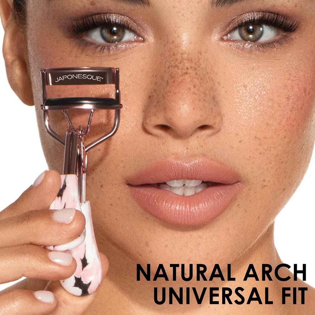 JAPONESQUE Comfort Grip Eyelash Curler for Natural & False Lashes, Universal Fit, Long-Lasting Curl
