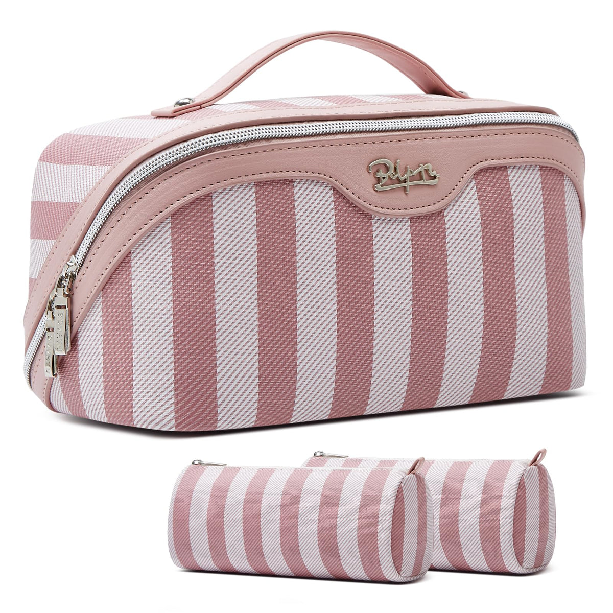 BOYATU Travel Makeup Bag Cosmetic Bags for Women: 3-Piece Make up Bag Set