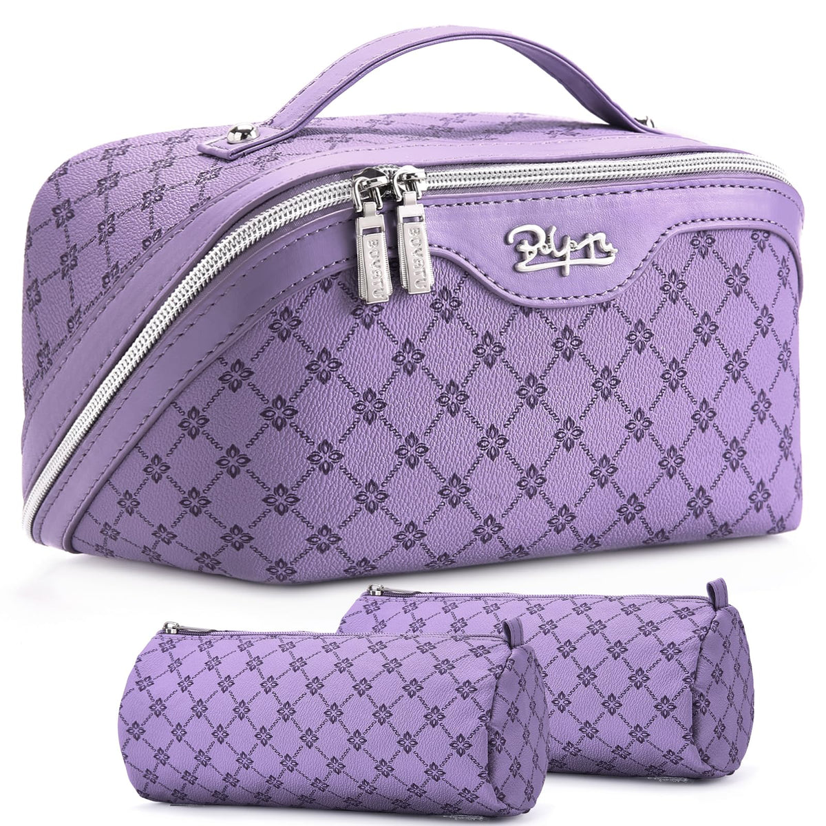 BOYATU Travel Makeup Bag Cosmetic Bags for Women: 3-Piece Make up Bag Set