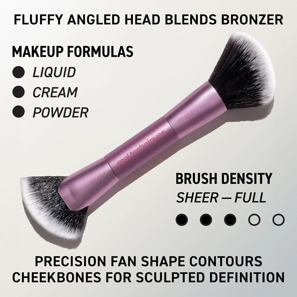 Real Techniques Big Blends Energy Brush + Dual-Sided Puff Kit, 6-Piece Set