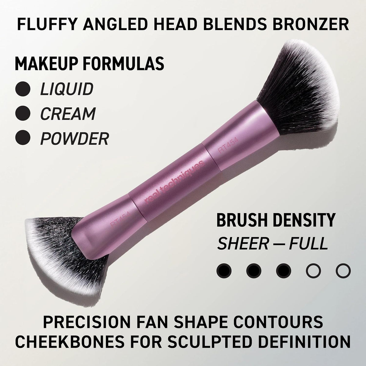 Real Techniques Big Blends Energy Brush + Dual-Sided Puff Kit, 6-Piece Set