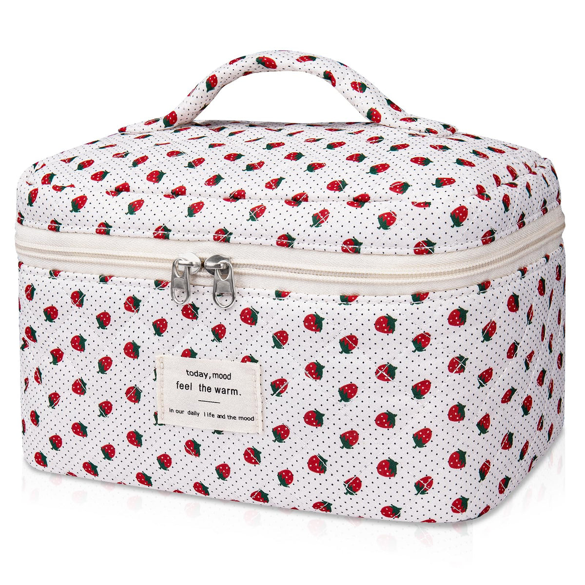 Gosect Large Makeup Bag, Cute Cosmetic Bag for Women Girls, Floral Coquette Aesthetic Toiletry Bag, Travel Make Up Organizer Bag (BDLH)