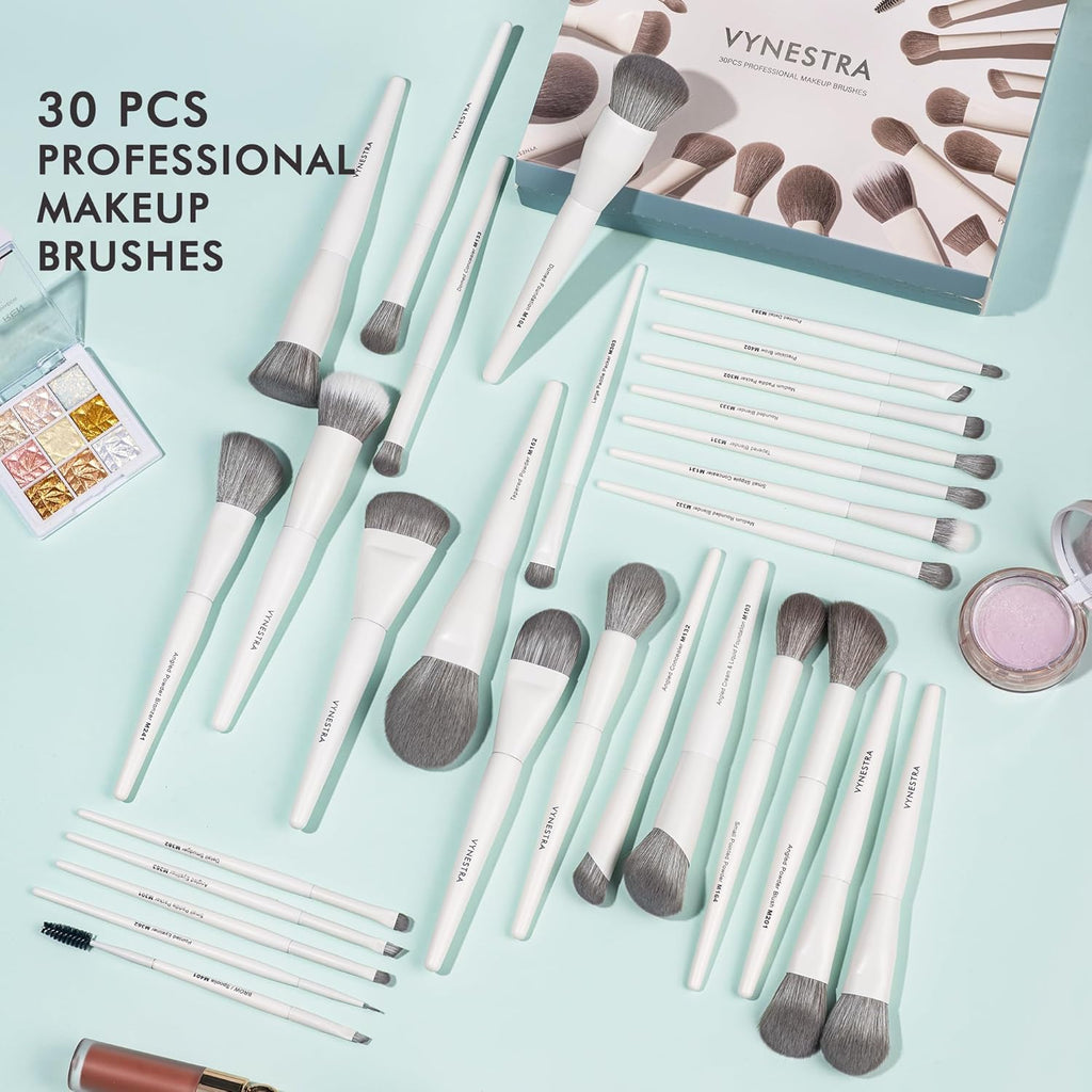 30 Pcs Pro Grade Makeup Brushes Set with Dense Ultra Soft Bristle