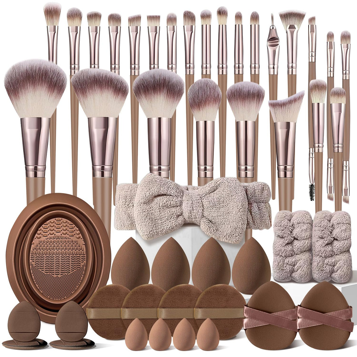 KUORYZAL Black Makeup Brushes Set Professional 70Pcs with Case Premium Synthetic for Foundation Concealer Blush Eyeshadow Powder Contour Makeup Brush Kit Face Eye Make up Brushes & Tools