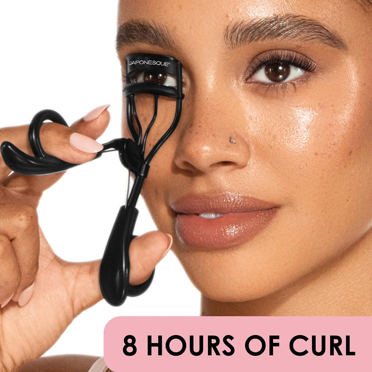 JAPONESQUE Pro Performance Eyelash Curler for Almond, Monolid or Hooded Eyes, Eye Lash Curler Delivers Sweeping Lash Volume & Eye Opening C Curl, Ergonomic Precision-Crafted Pivot Design