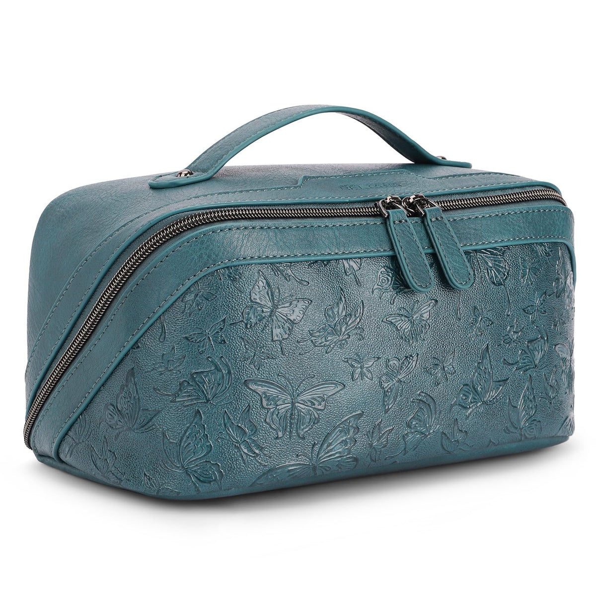 BELTANA Travel Makeup Bag for Women, Butterfly Flat Open Cosmetic Bag