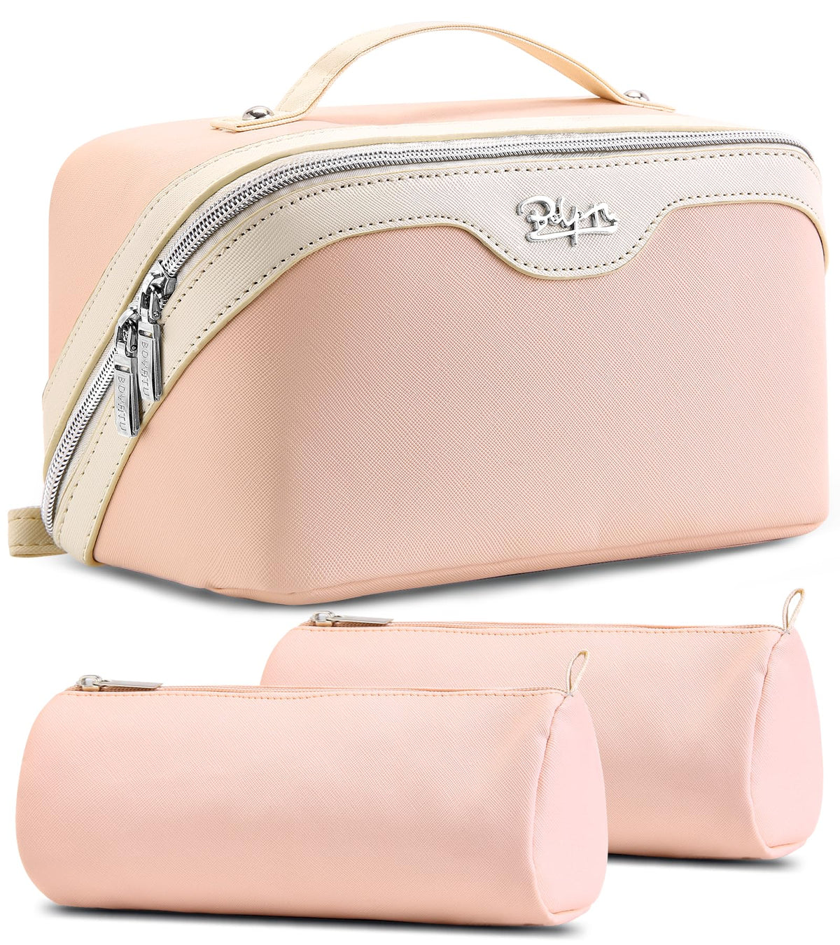 BOYATU Travel Makeup Bag Organizer: 3 Pcs Large Cosmetic Bags Set for Women