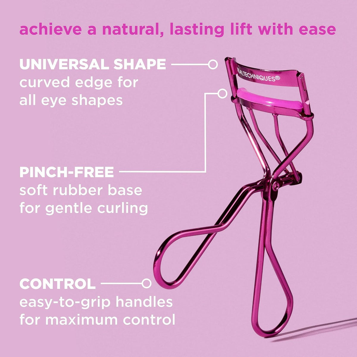 Real Techniques Miracle Eyelash Curler, Lash Tool for Mascara, Pink