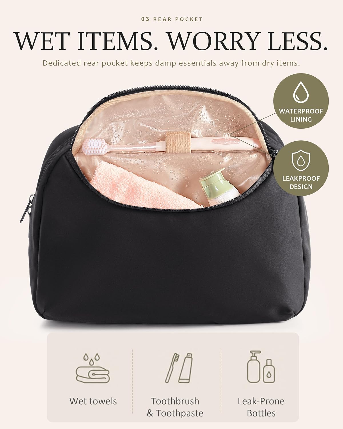 Marscamd Travel Toiletry Bag for Women, Medium Size, Puffy Makeup Organizer
