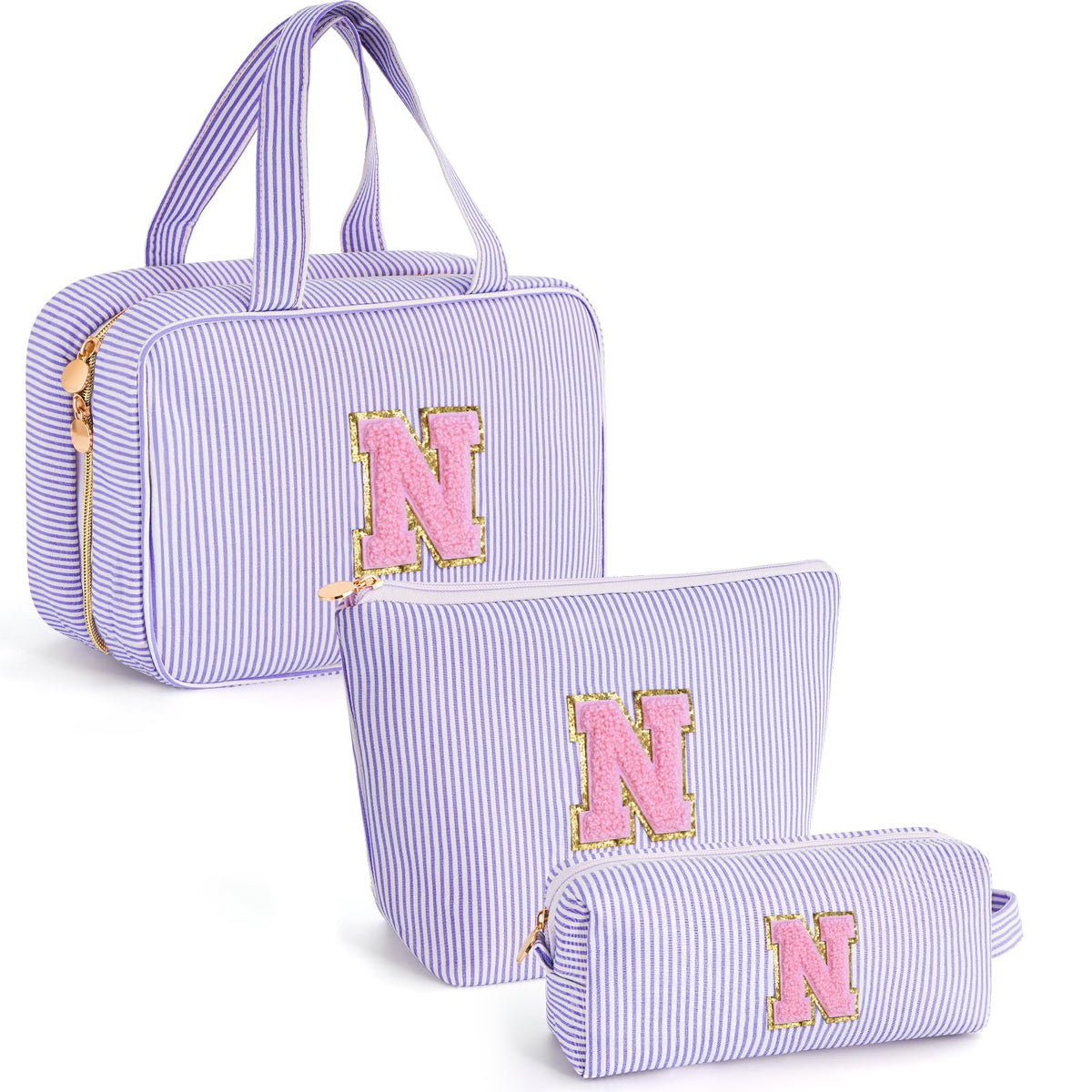 Gifts for Teen Girls Women - Personalized Toiletry Bag Initial Makeup Bag | Travel Cosmetic Bag | 8 9 10 11 12 13 14 15 16 Years Old Girl Gift Trendy Stuff - Blue A