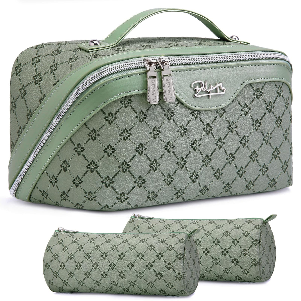 BOYATU Travel Makeup Bag Cosmetic Bags for Women: 3-Piece Make up Bag Set