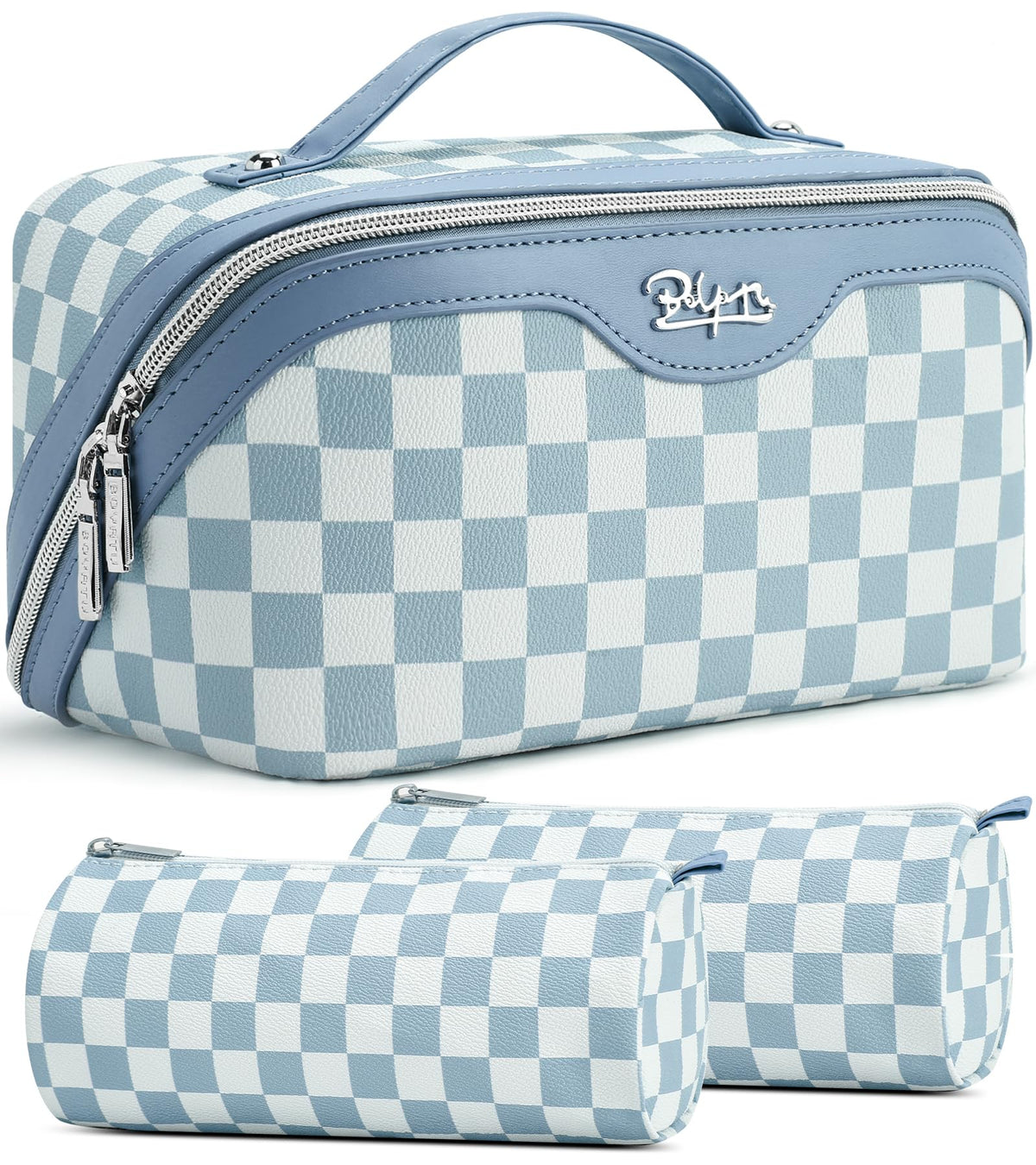 BOYATU Travel Makeup Bag Organizer: 3 Pcs Large Cosmetic Bags Set for Women