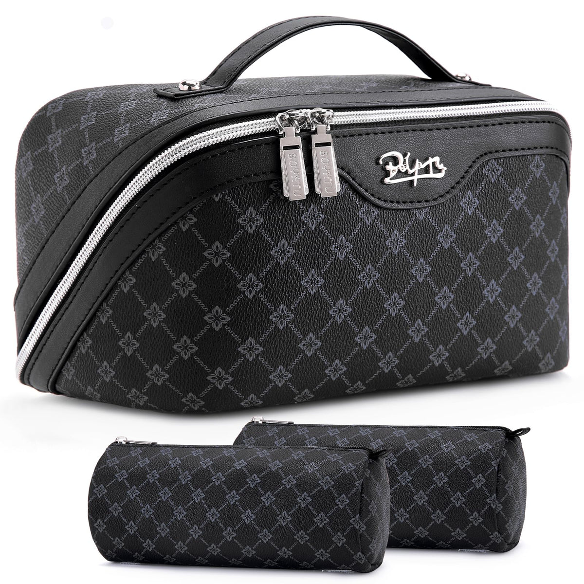 BOYATU Travel Makeup Bag Cosmetic Bags for Women: 3-Piece Make up Bag Set