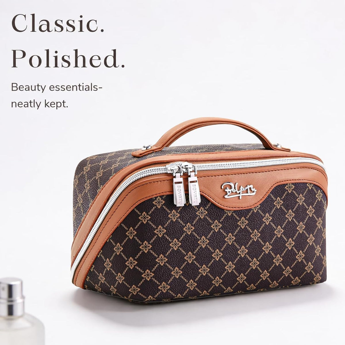 BOYATU Travel Makeup Bag Cosmetic Bags for Women: 3-Piece Make up Bag Set