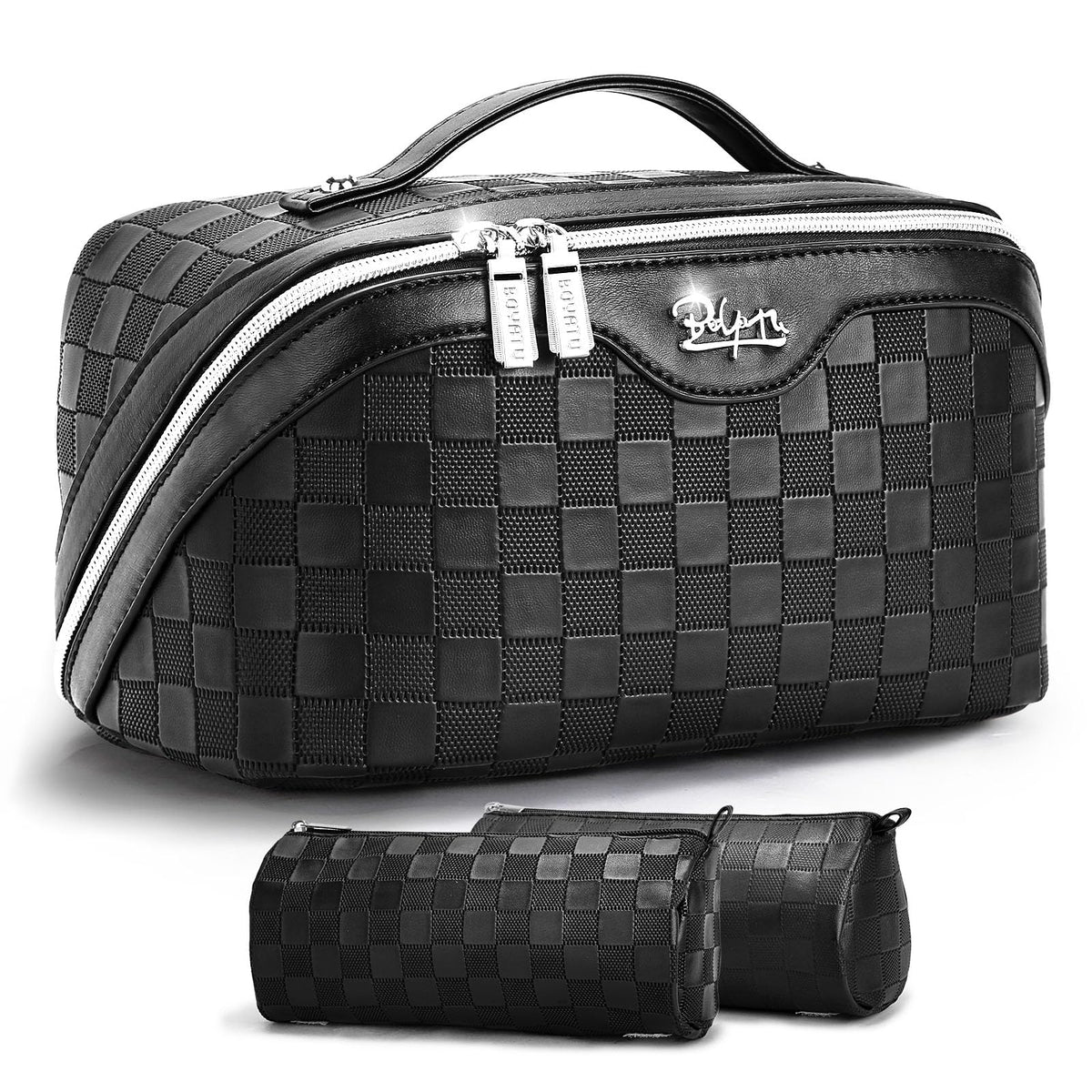 BOYATU Travel Makeup Bag Organizer: 3 Pcs Large Cosmetic Bags Set for Women