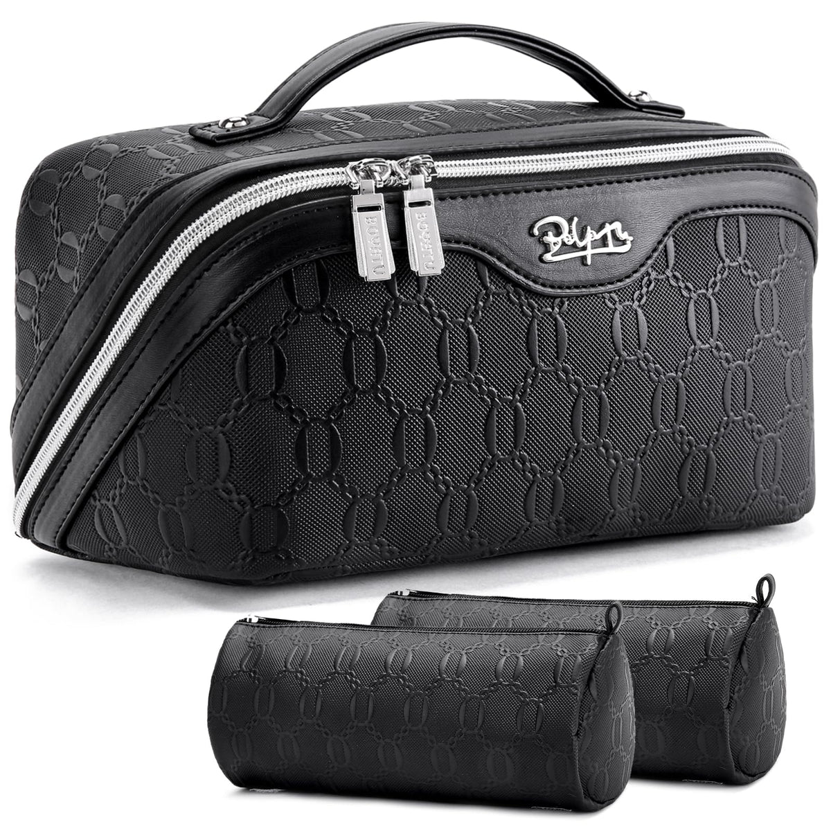 BOYATU Travel Makeup Bag Cosmetic Bags for Women: 3-Piece Make up Bag Set