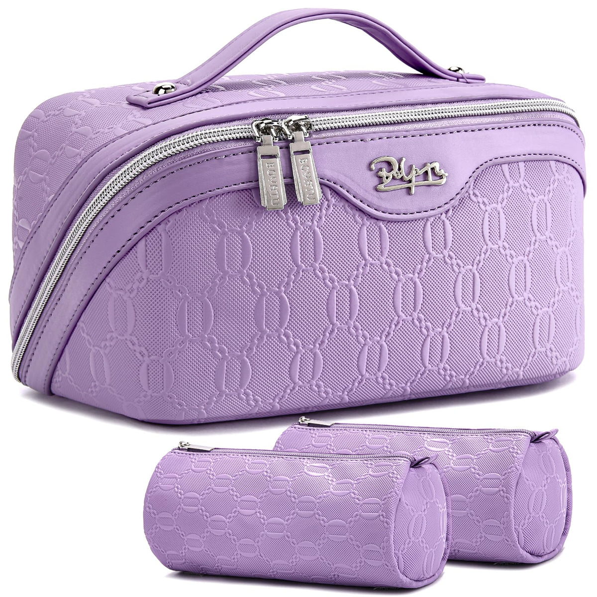 BOYATU Travel Makeup Bag Cosmetic Bags for Women: 3-Piece Make up Bag Set