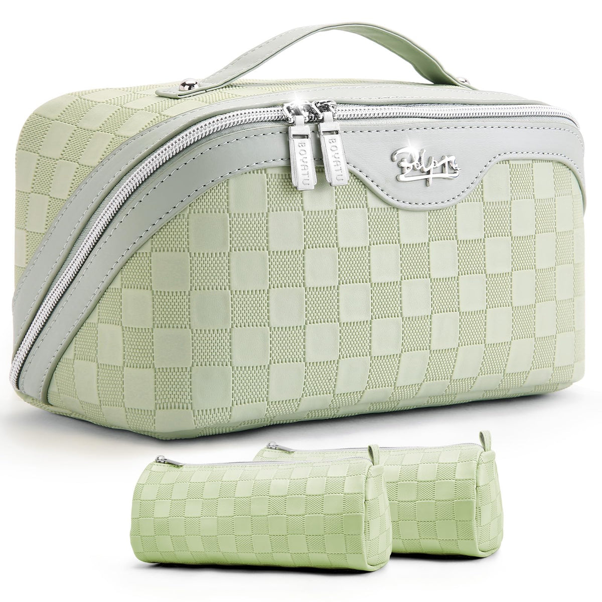 BOYATU Travel Makeup Bag Organizer: 3 Pcs Large Cosmetic Bags Set for Women