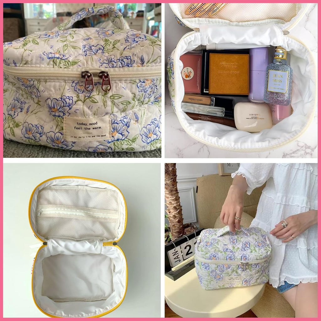 uekeboag Large Travel Quilted Makeup Bag for Women
