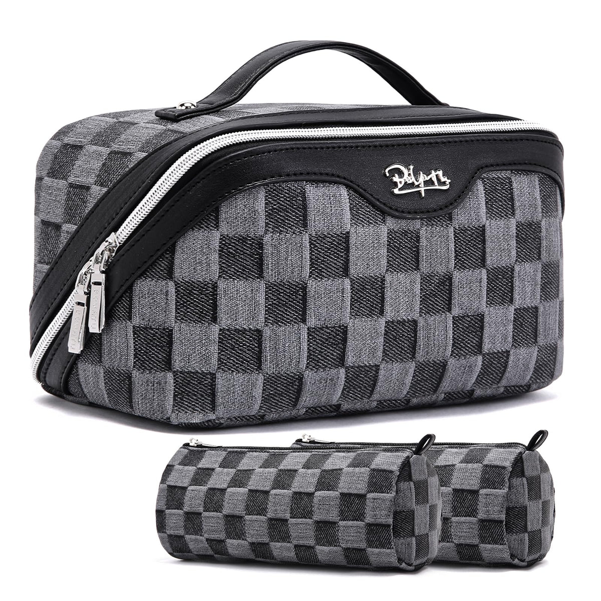 BOYATU Travel Makeup Bag Cosmetic Bags for Women: 3-Piece Make up Bag Set