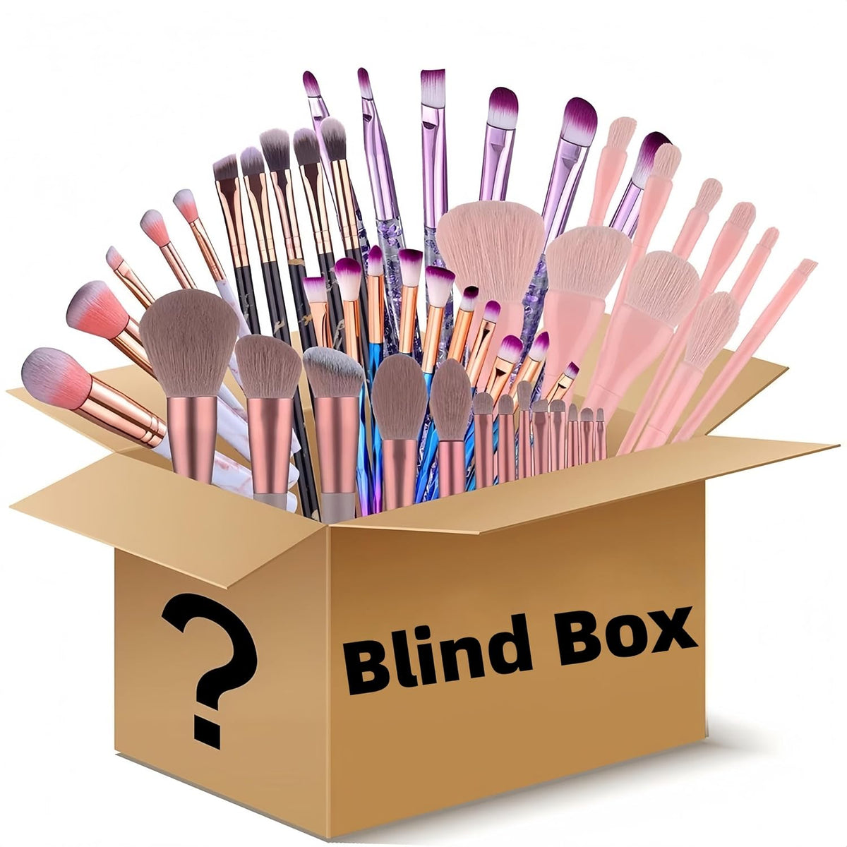 BS-MALL Makeup Brushes & Beauty Tools Assortment Box – Curated Collection of Makeup Brushes, Makeup Bag, Makeup Sponge, Hair Ties & More Professional Beauty Tools for Daily Use & Travel (M)