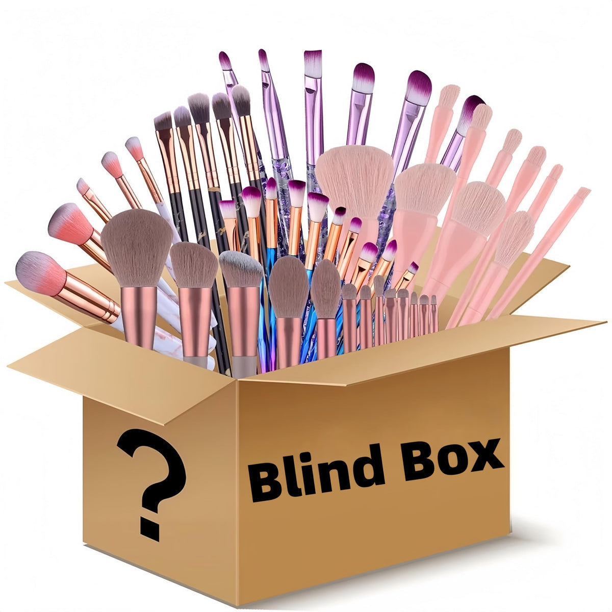 BS-MALL Makeup Brushes & Beauty Tools Assortment Box – Curated Collection of Makeup Brushes, Makeup Bag, Makeup Sponge, Hair Ties & More Professional Beauty Tools for Daily Use & Travel (M)