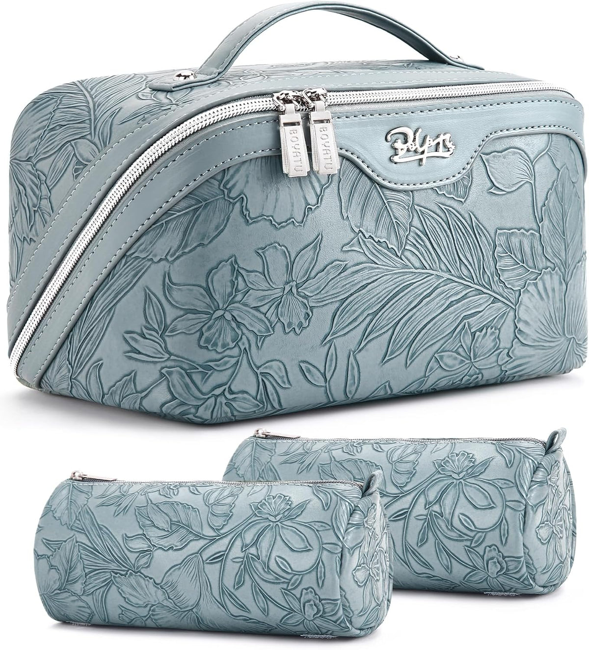 BOYATU Travel Makeup Bags Cosmetic Organizer Bag: Floral Make up Bag
