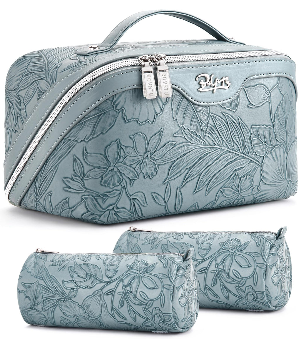 BOYATU Travel Makeup Bags Cosmetic Organizer Bag: Floral Make up Bag