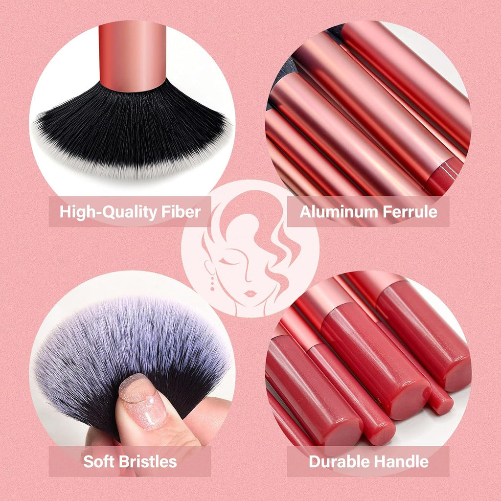 Makeup Brushes Set, Mlemle Professional 26 Pcs Makeup Kit, Include Powder Blush Concealers Foundation Eye shadows 21 Pcs Makeup Brushes and 2 Powder Puff, 3 Makeup Sponge(A04)