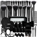 80PCS Makeup Brushes, Makeup Brush Set Professional Makeup Kit Multi-functional Makeup Tool Set with Case Facial Makeup Accessories,Brush Set Eye & Makeup Sponge(Pink)