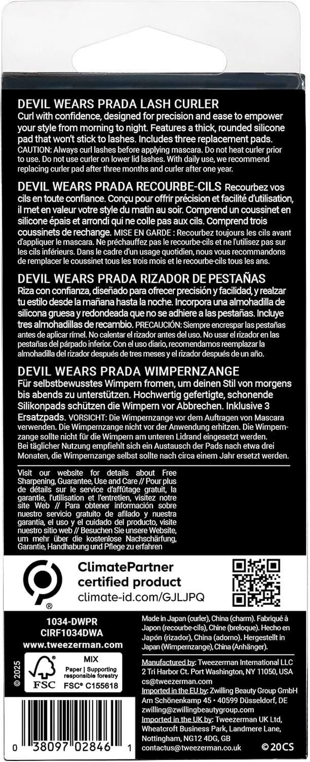 Tweezerman Devil Wears Prada 2 Eyelash Curler with Refill Pads