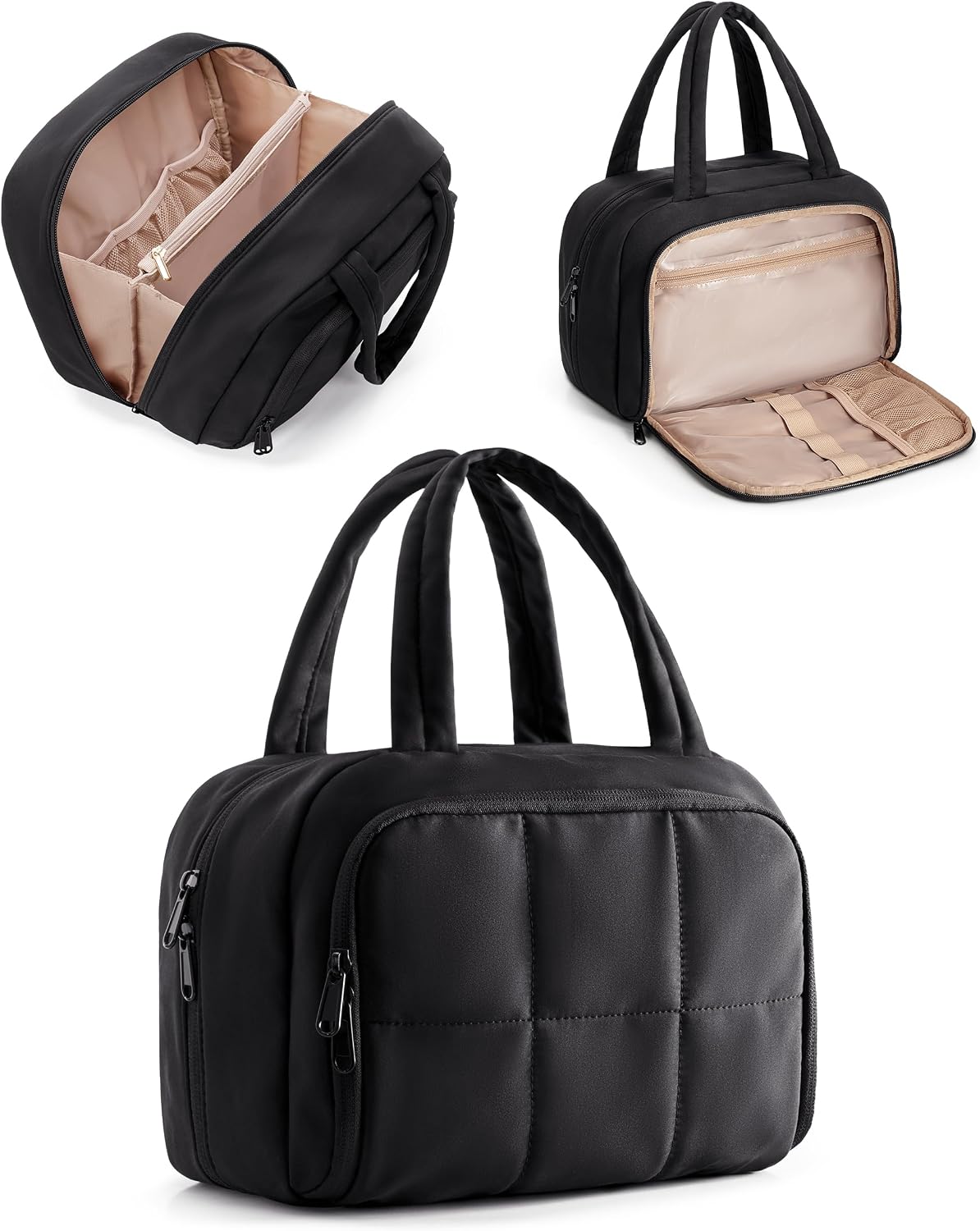 Marscamd Travel Toiletry Bag for Women, Medium Size, Puffy Makeup Organizer