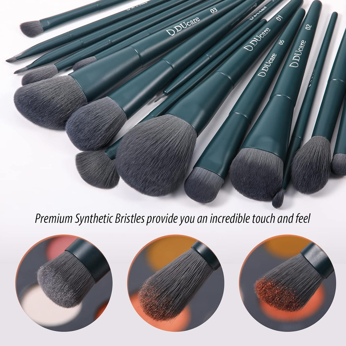 DUcare 19pcs Makeup Brush Set with Cleaning Mat Makeup Sponge