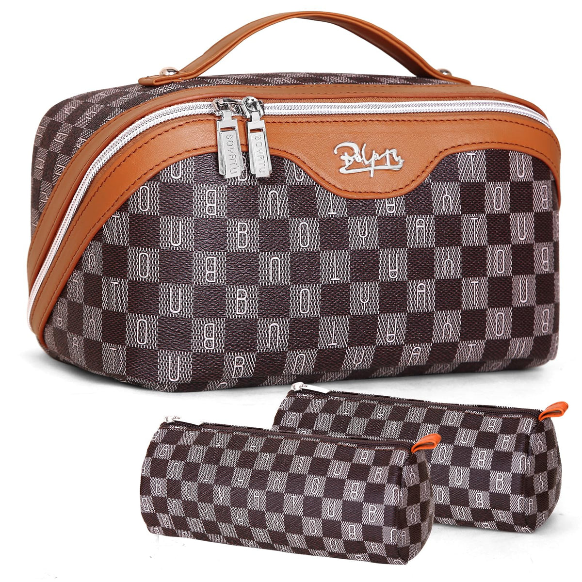 BOYATU Travel Makeup Bag Organizer: 3 Pcs Large Cosmetic Bags Set for Women