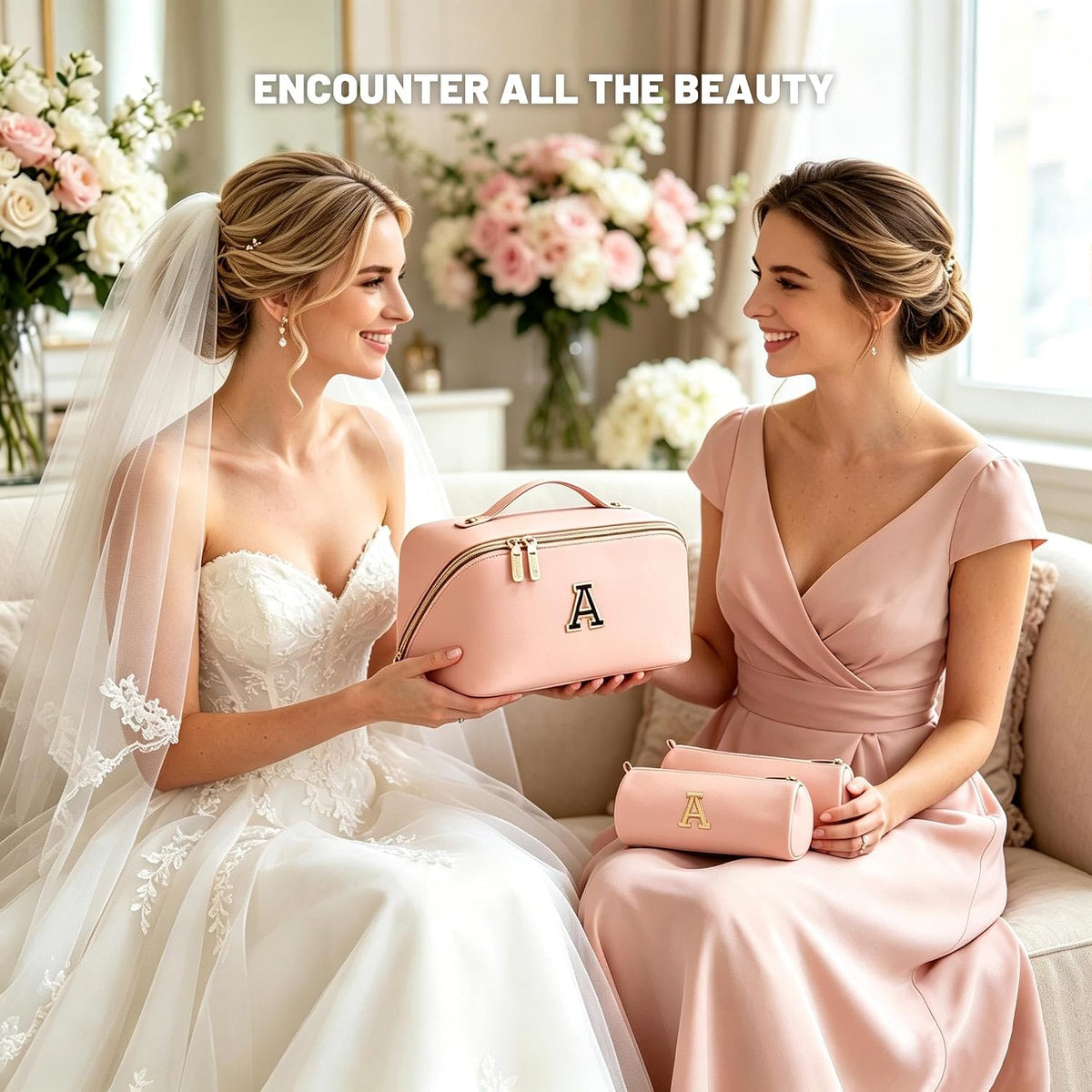 BOYATU Makeup Bag Gift for Women: 3-in-1 Travel Personalized Cosmetic Bag