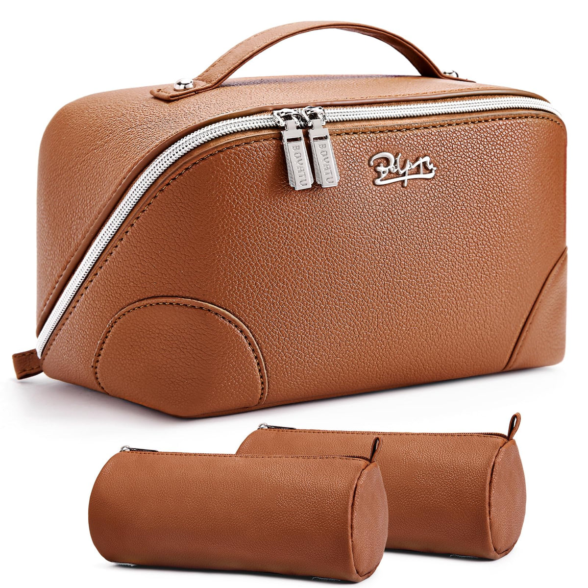 BOYATU Travel Makeup Bag Cosmetic Bags for Women: 3-Piece Make up Bag Set