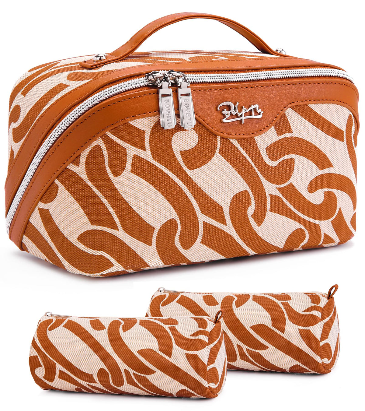 BOYATU Travel Makeup Bags Cosmetic Organizer Bag: Floral Make up Bag