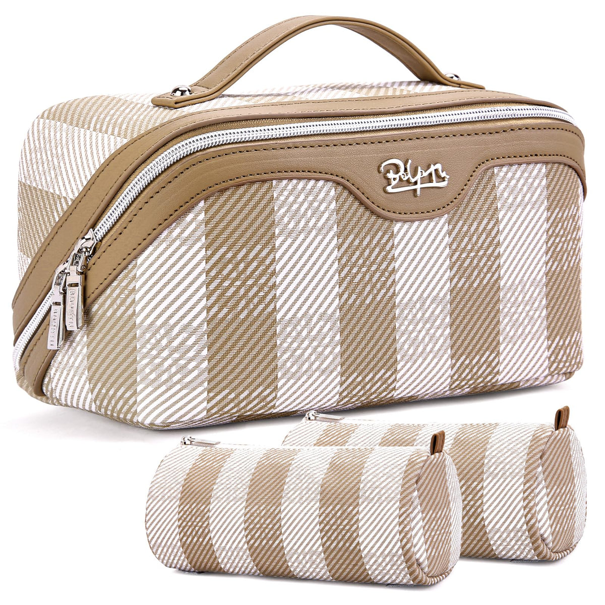 BOYATU Travel Makeup Bag Organizer: 3 Pcs Large Cosmetic Bags Set for Women